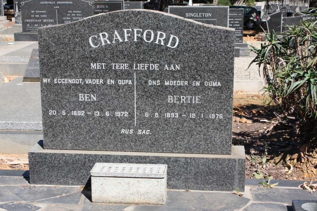 CRAFFORD Ben 1892-1972 &amp; Bertie 1893-1976