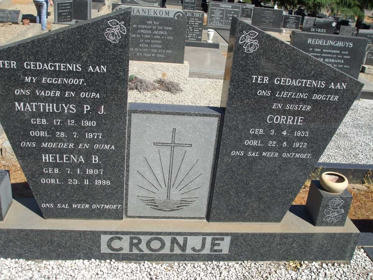 CRONJE Matthuys P.J. 1910-1977 &amp; Helena B. 1907-1998 :: CRONJE Corrie 1933-1972