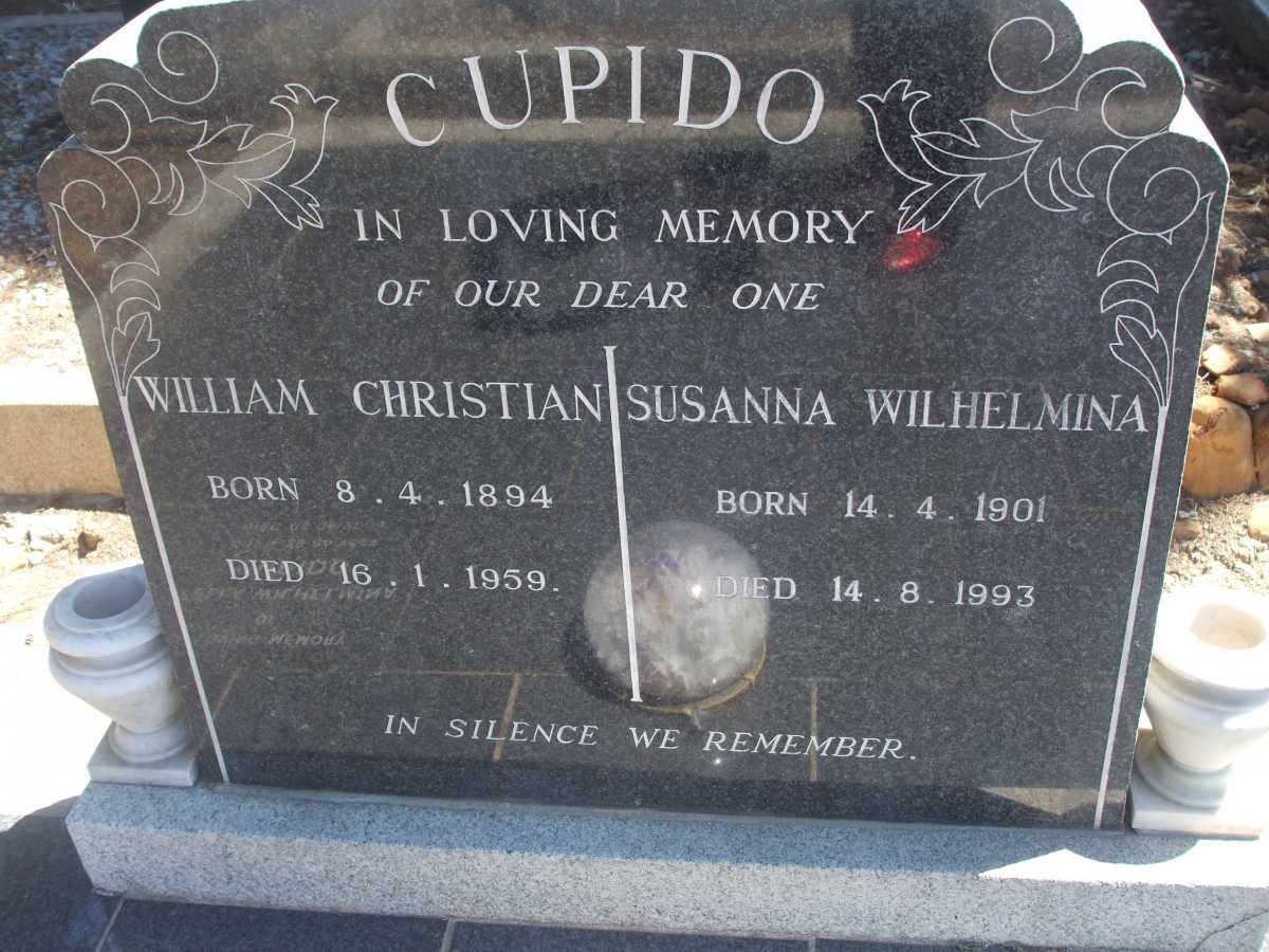 CUPIDO William Christian 1894-1959 &amp; Susanna Wilhelmina 1901-1993
