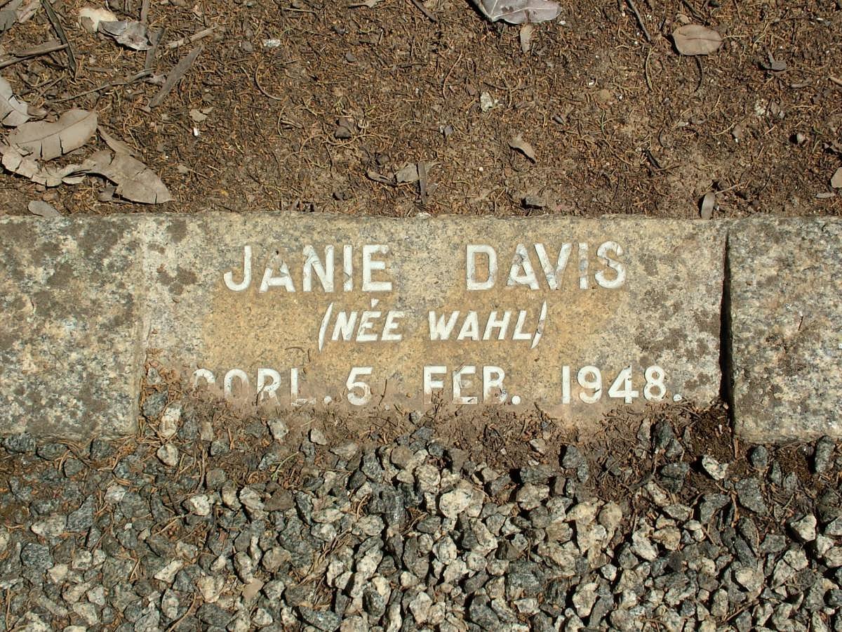 DAVIS Janie nee WAHL -1948