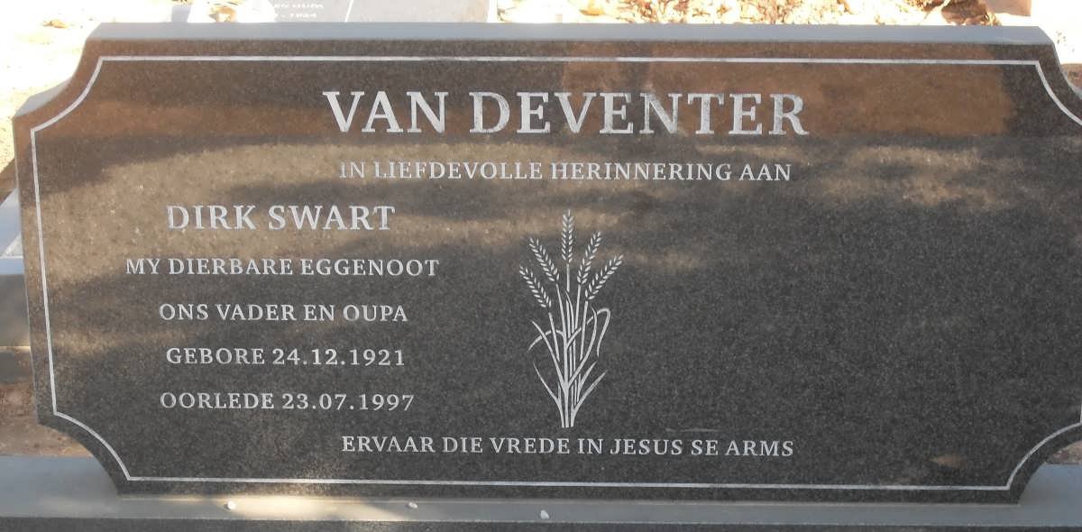 DEVENTER Dirk Swart, van 1921-1997