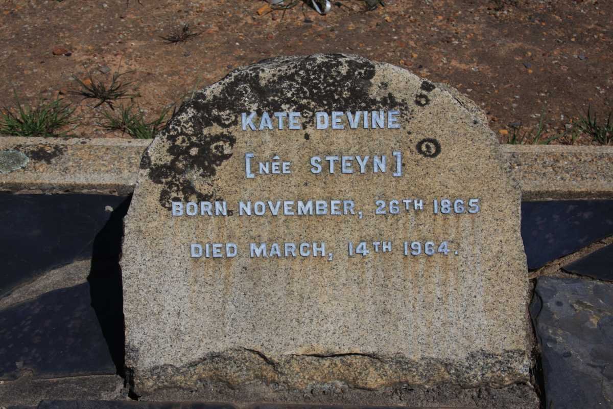 DEVINE Kate nee STEYN 1865-1964