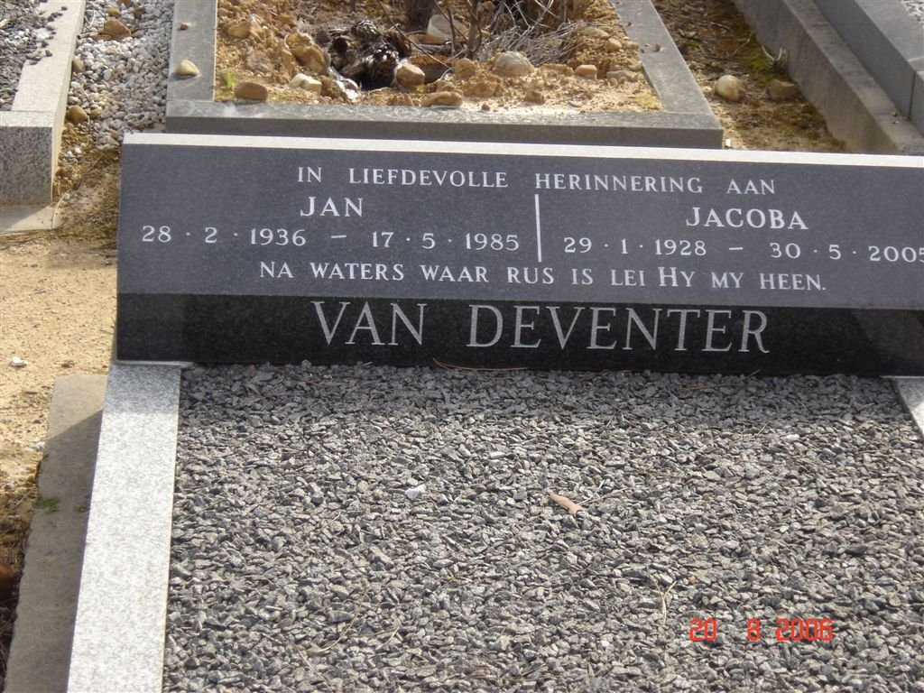 DEVENTER Jan, van 1936-1985 &amp; Jacoba 1928-2005