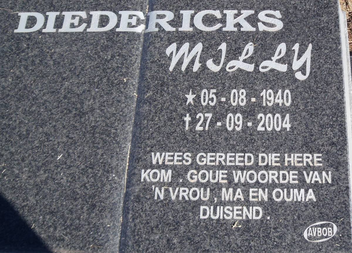 DIEDERICKS Milly 1940-2004