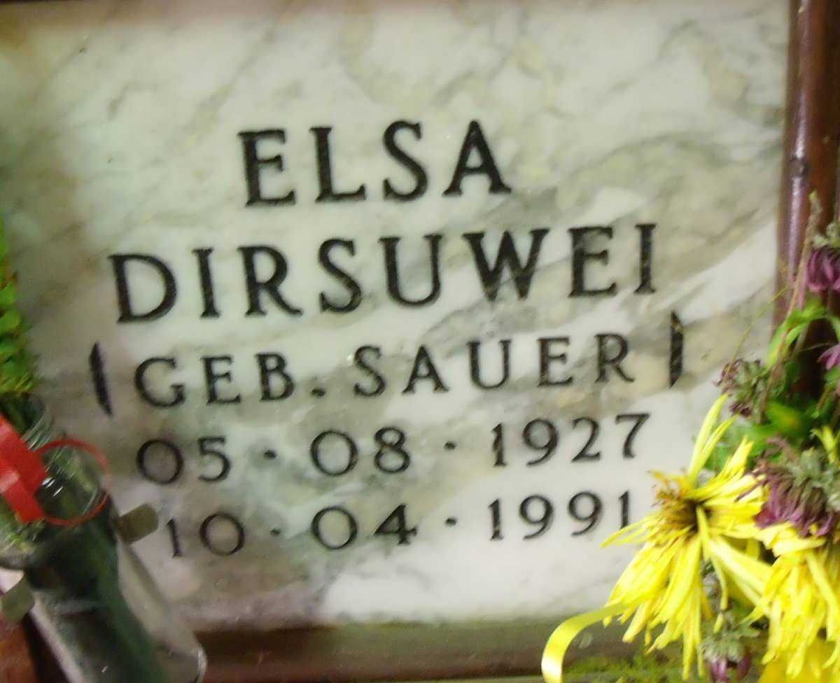 DIRSUWEI Elsa nee SAUER 1927-1991