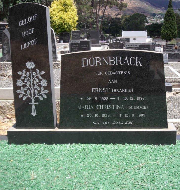 DORNBRACK Ernst 1922-1977 &amp; Maria Christina 1923-1999