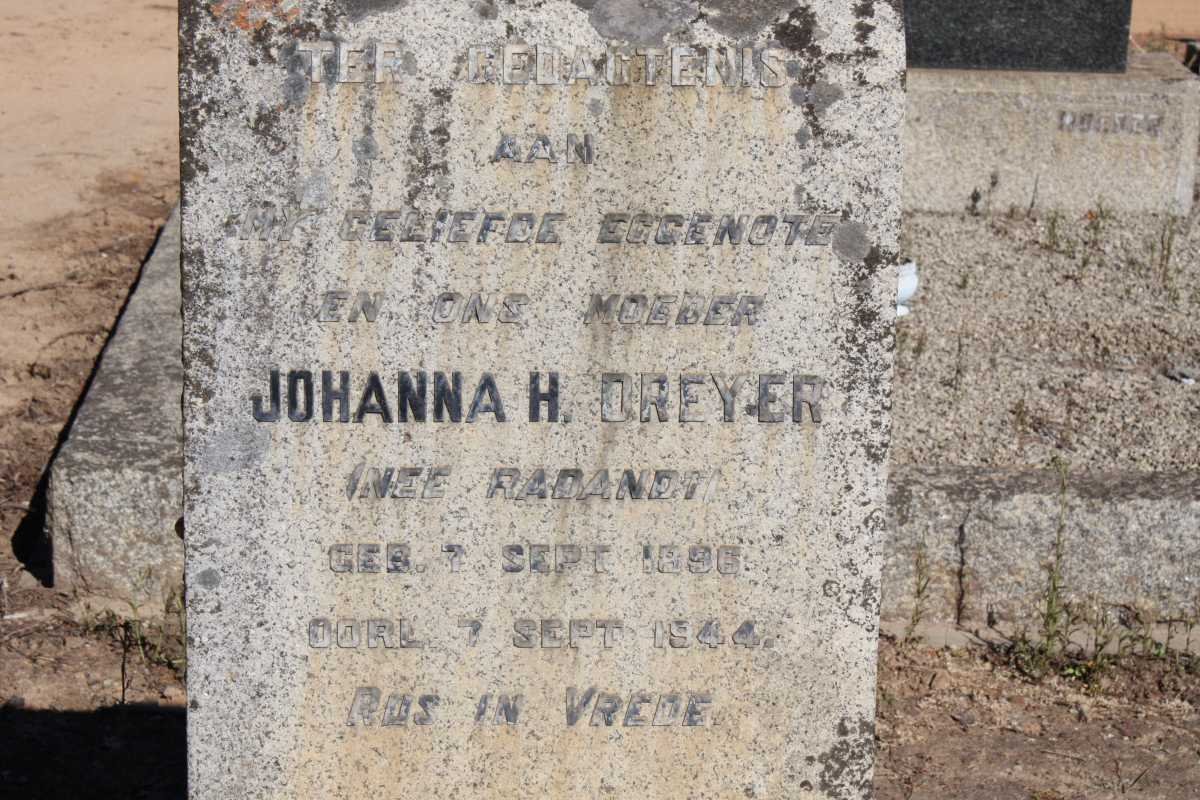 DREYER Johanna H. nee RADANDT 1896-1944