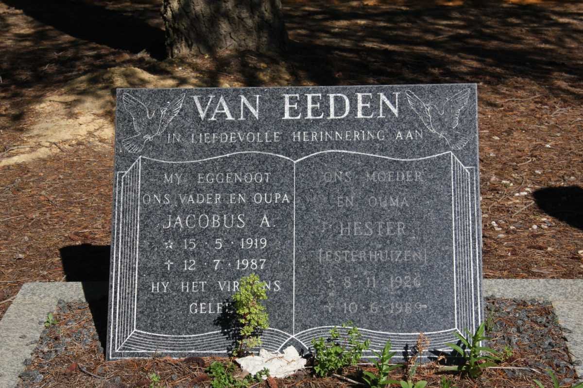 EEDEN Jacobus A., van 1919-1987 &amp; Hester ESTERHUIZEN 1926-1989