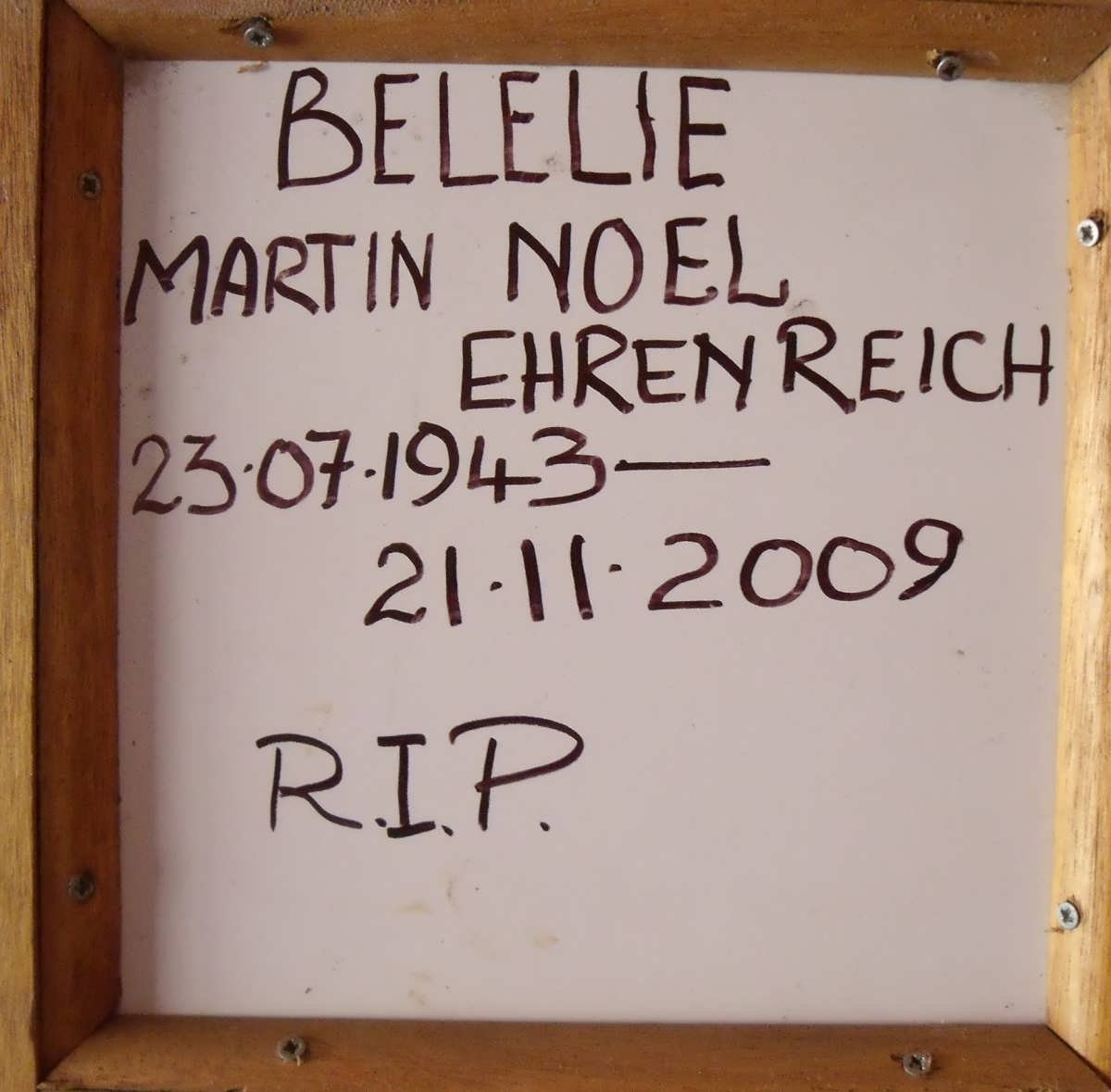 EHRENREICH Martin Noel 1943-2009