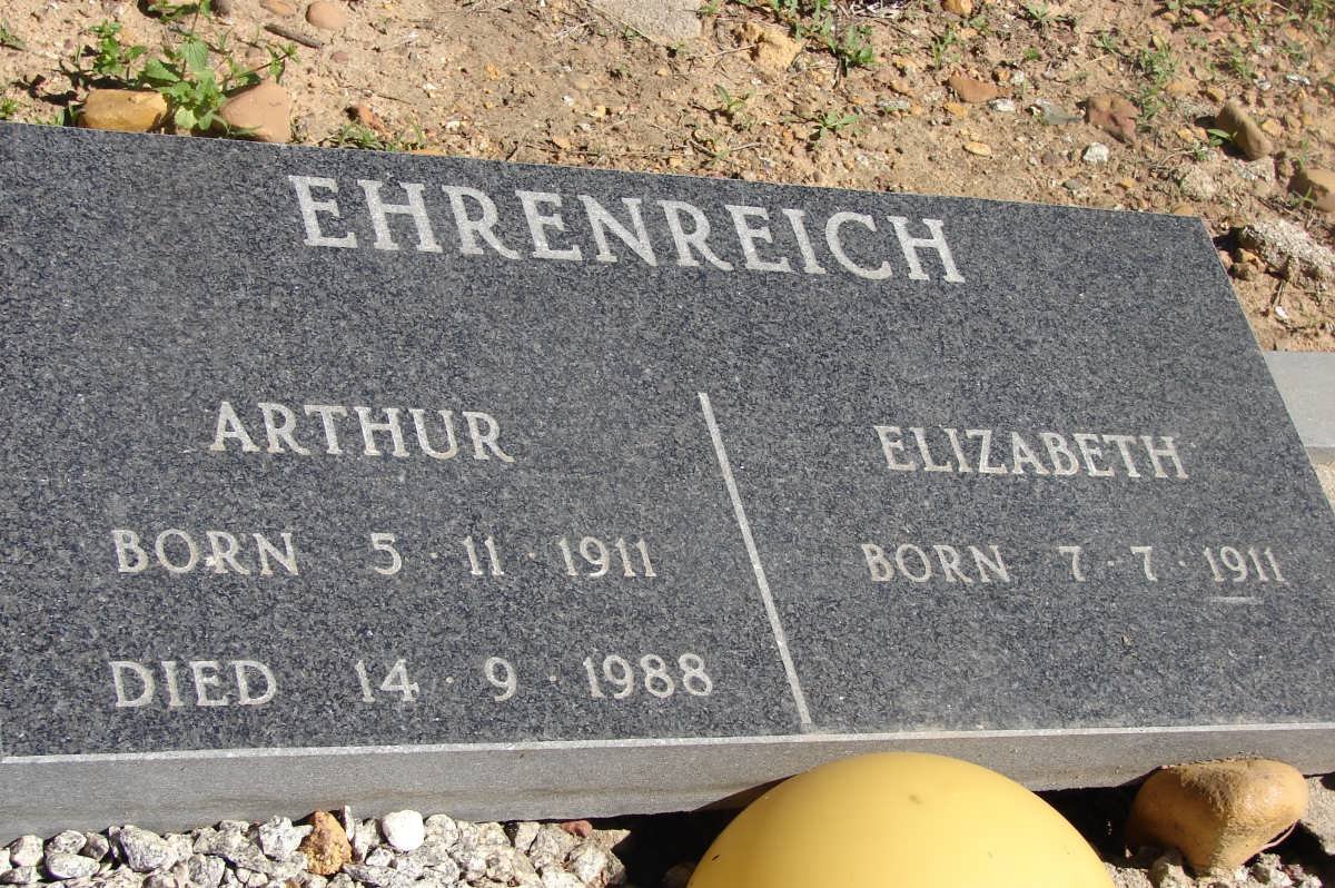 EHRENREICH Arthur 1911-1988 &amp; Elizabeth 1911-