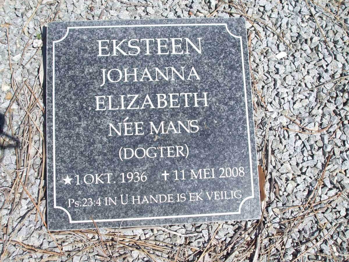 EKSTEEN Johanna Elizabeth nee MANS 1936-2008