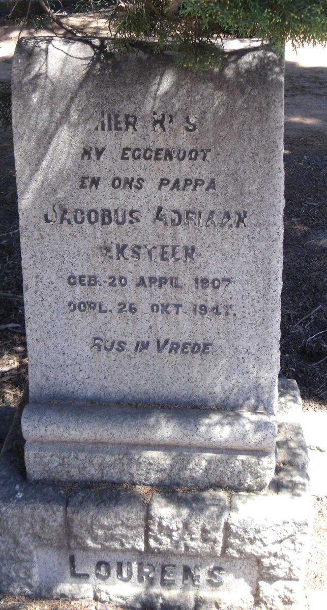 EKSTEEN Jacobus Adriaan 1907-1947