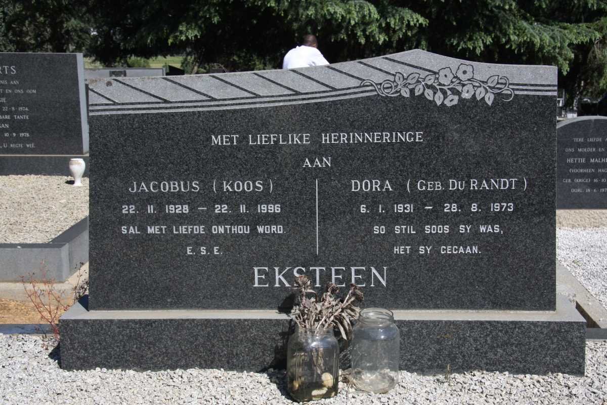 EKSTEEN Jacobus 1928-1996 &amp; Dora DU RANDT 1931-1973