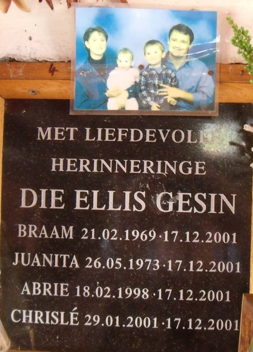 ELLIS Braam 1969-2001 &amp; Juanita 1973-2001 :: ELLIS Abrie 1998-2001 :: ELLIS Chrislé 2001-2001