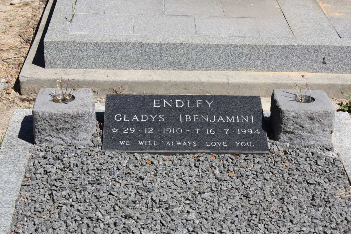 ENDLEY Gladys nee BENJAMIN 1910-1994