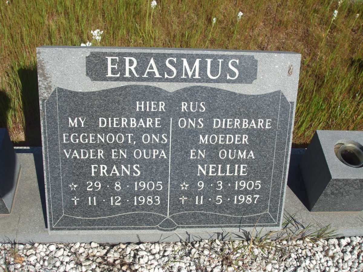 ERASMUS Frans 1905-1983 &amp; Nellie 1905-1987