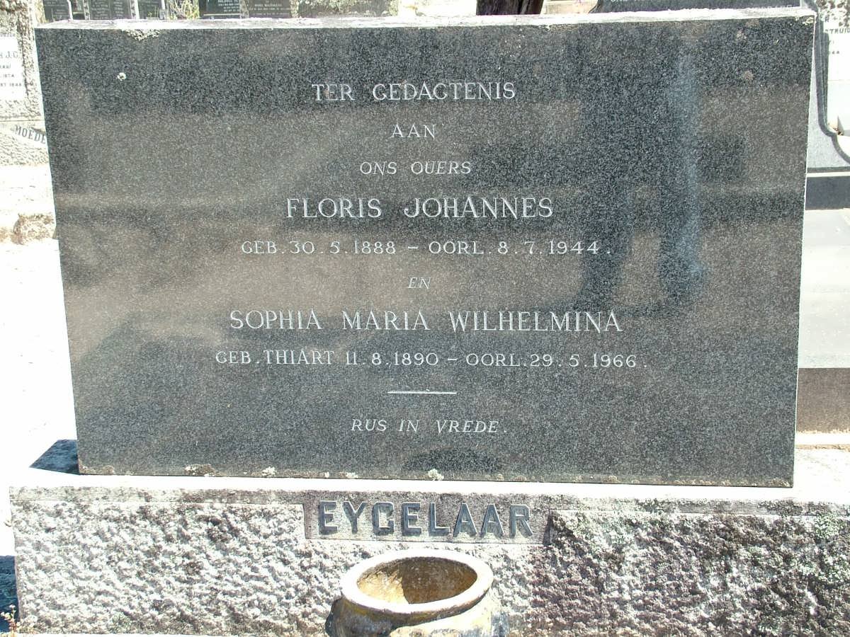 EYGELAAR Floris Johannes 1888-1944 &amp; Sophia Maria Wilhelmina THIART 1890-1966