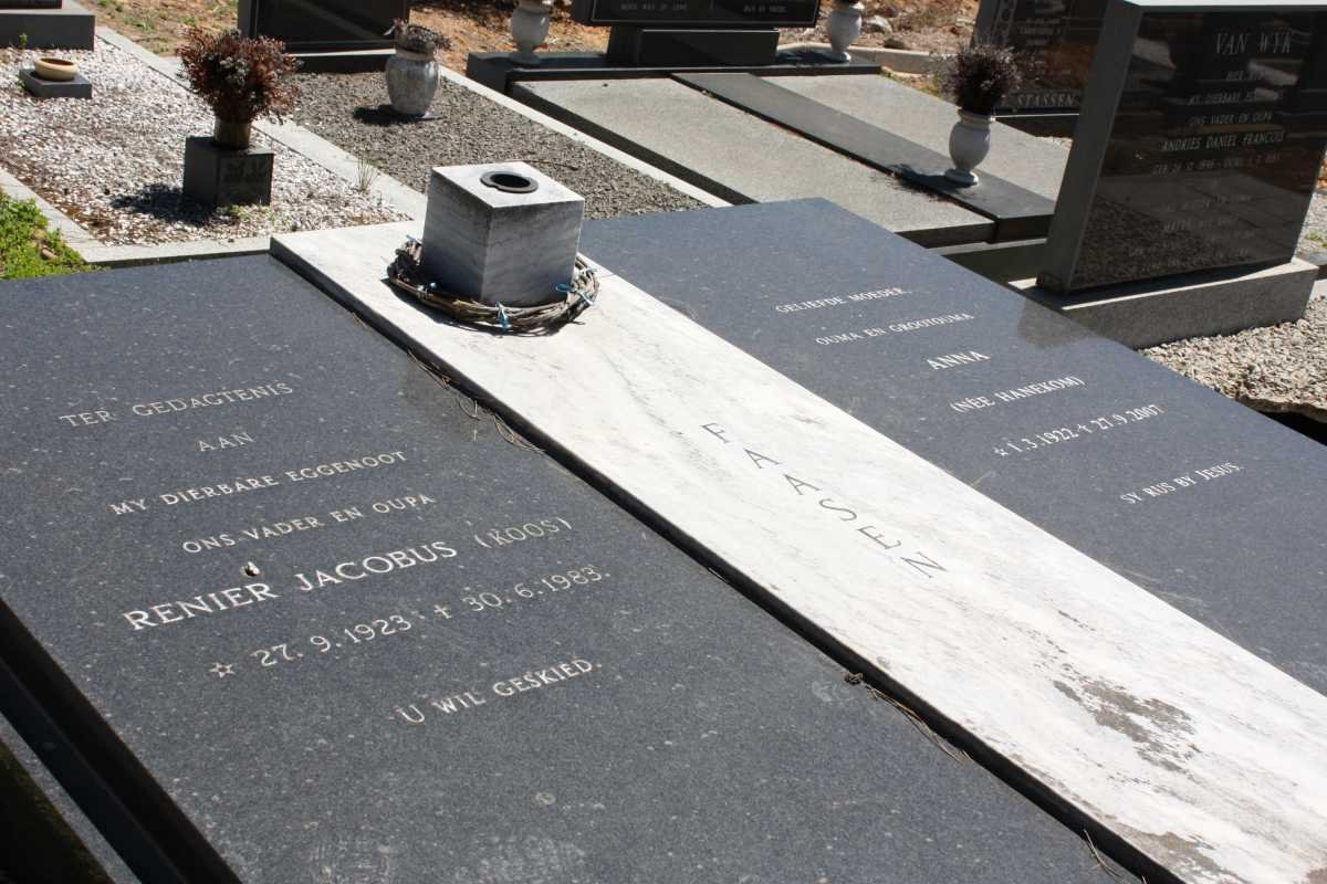 FAASEN Renier Jacobus 1923-1983 &amp; Anna HANEKOM 1922-2007