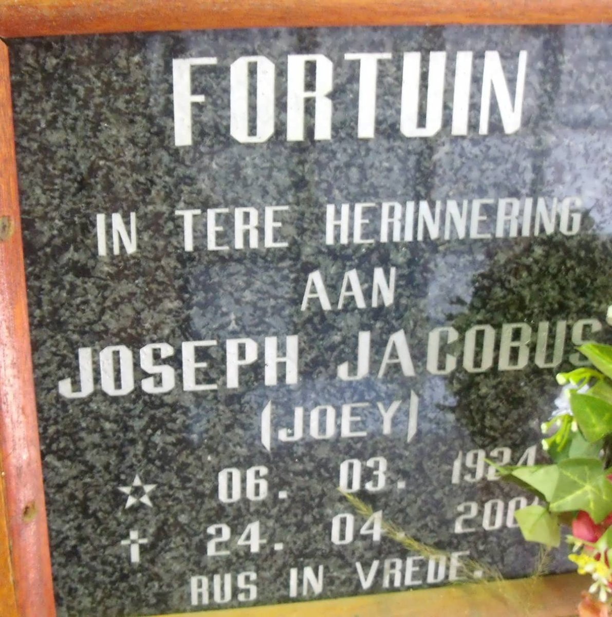 FORTUIN Joseph Jacobus 1924-2001