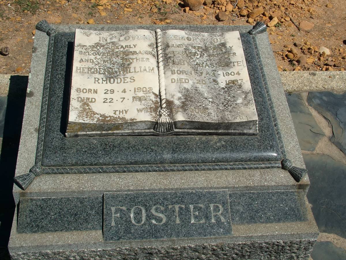 FOSTER Herbert William Rhodes 1902-1965 &amp; Ruby ? 1904-1967
