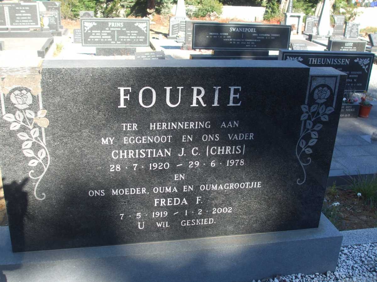 FOURIE Christian J.C. 1920-1978 &amp; Freda F. 1919-2002