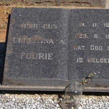 FOURIE Christina A. 1913-1971