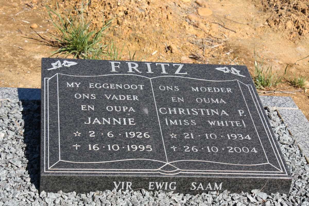 FRITZ Jannie 1926-1995 &amp; Christina P. 1934-2004