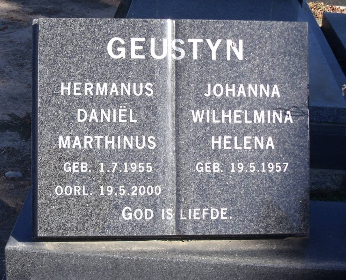 GEUSTYN Hermanus Daniel Marthinus 1955-2000 &amp; Johanna Wilhelmina Helena 1957-