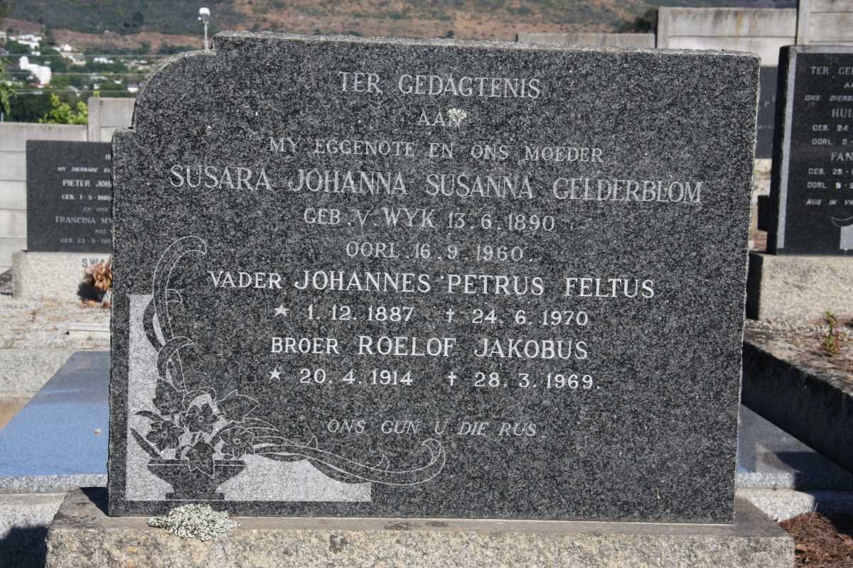 GELDERBLOM Johannes Petrus Feltus 1887-1970 &amp; Susara Johanna Susanna VAN WYK