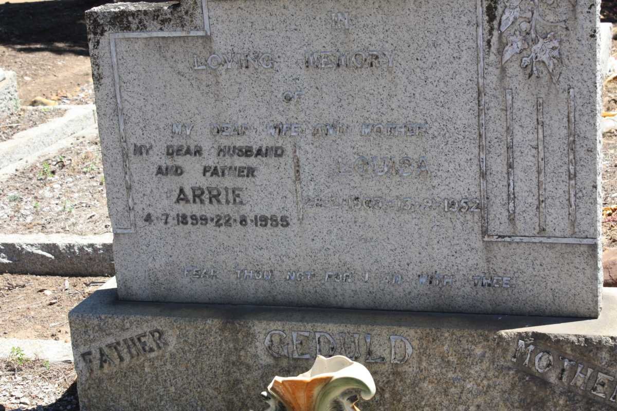 GEDULD Arrie 1899-1985 &amp; Louisa 1903-1952
