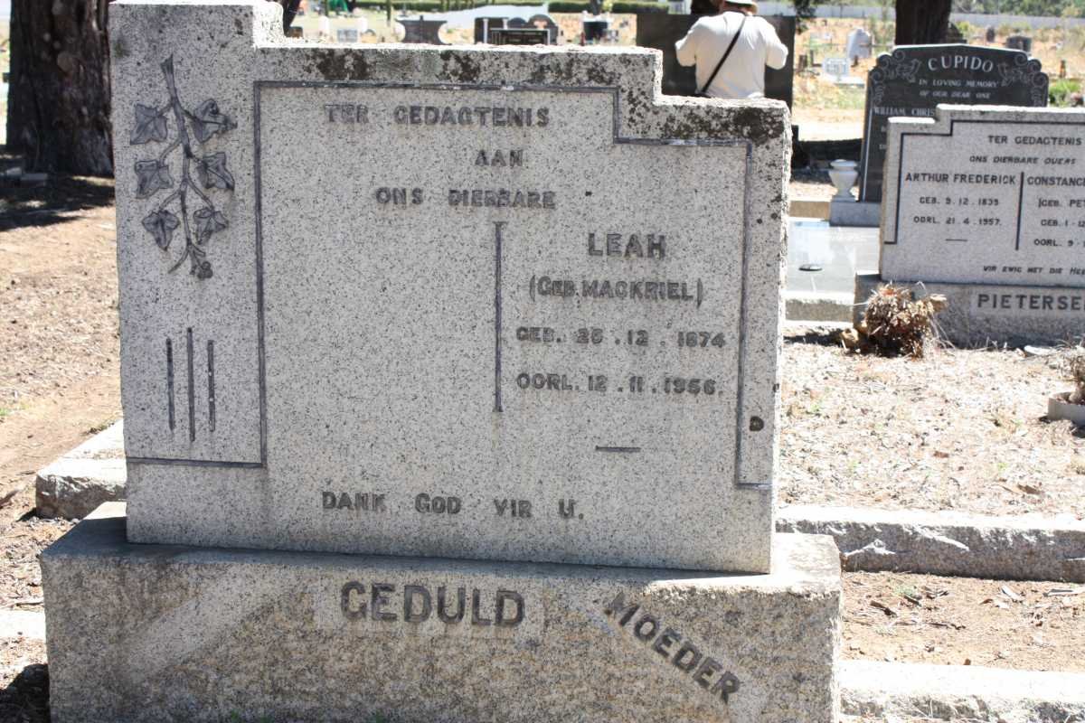 GEDULD Leah nee MACKRIEL 1874-1956
