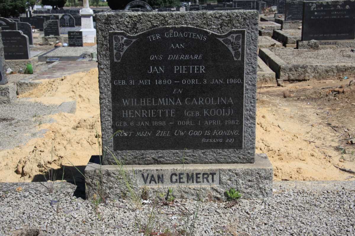 GEMERT Jan Pieter, van 1890-1960 &amp; Wilhelmina Carolina Henriette KOOIJ 1898-1982