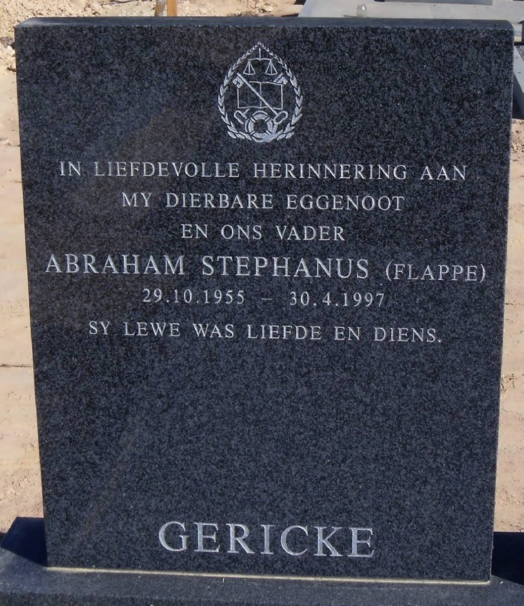 GERICKE Abraham Stephanus 1955-1997