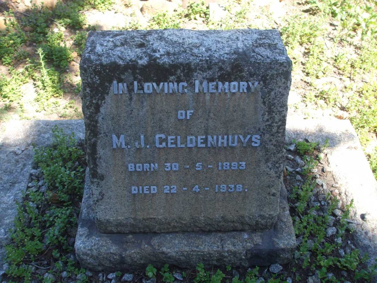 GELDENHUYS M.J. 1893-1938