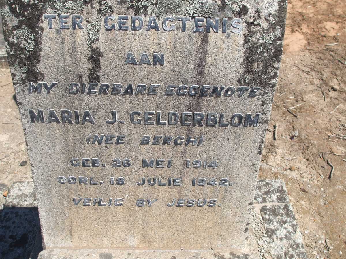 GELDERBLOM Maria J. nee BERGH 1914-1942