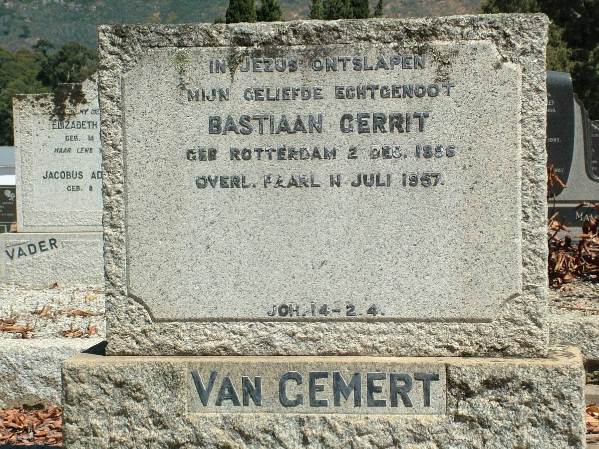 GEMERT Bastiaan Gerrit, van 1896-1957