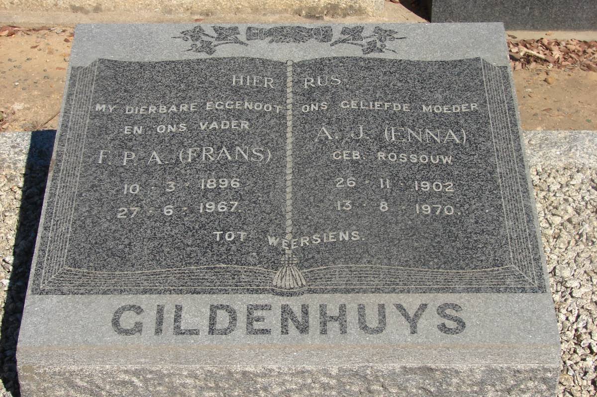 GILDENHUYS F.P.A. 1896-1967 &amp; A.J. ROSSOUW 1902-1970