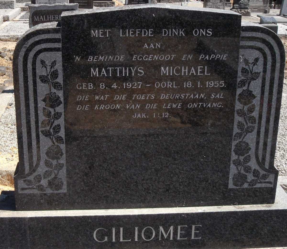 GILIOMEE Matthys Michael 1927-1955