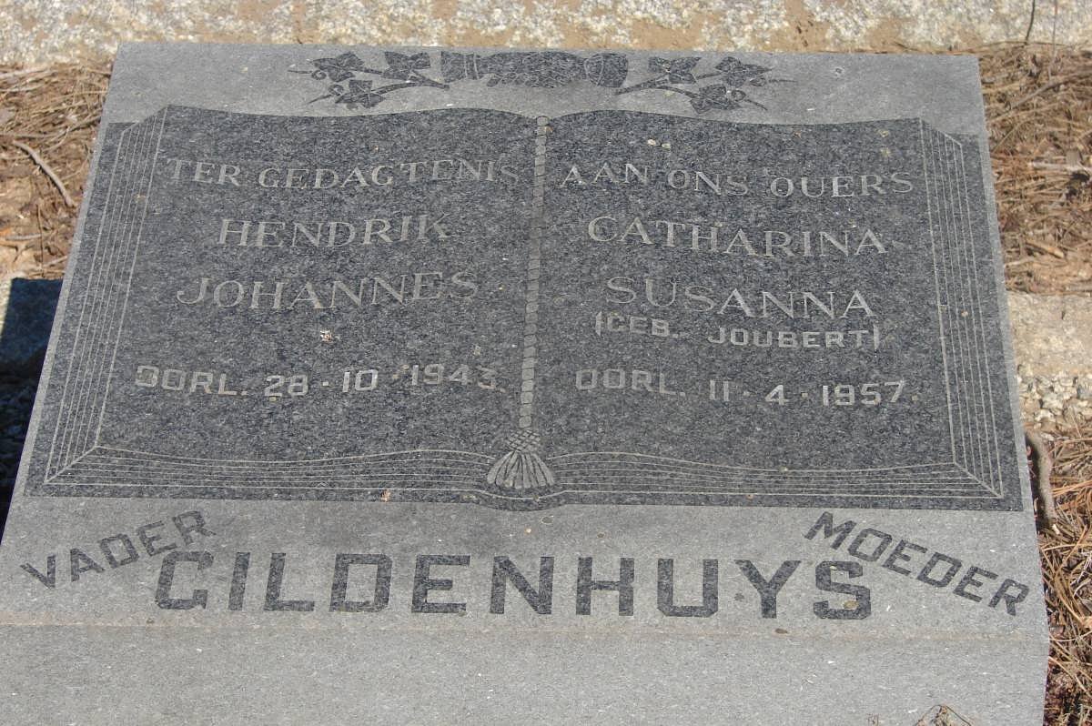 GILDENHUYS Hendrik Johannes -1943 &amp; Catharina Susanna JOUBERT -1957