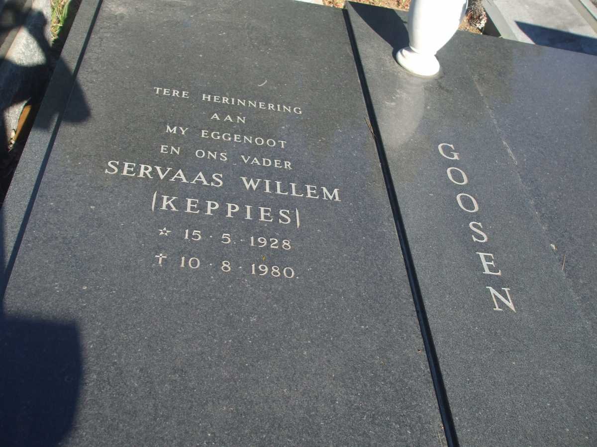 GOOSEN Servaas Willem 1928-1980