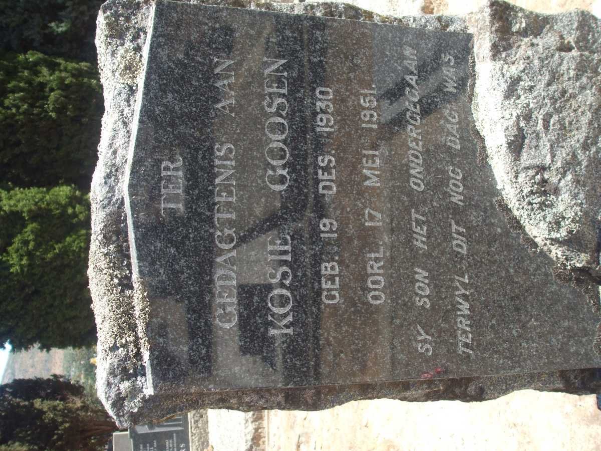 GOOSEN Kosie 1930-1951
