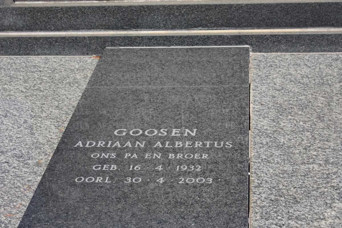 GOOSEN Adriaan Albertus 1932-2003
