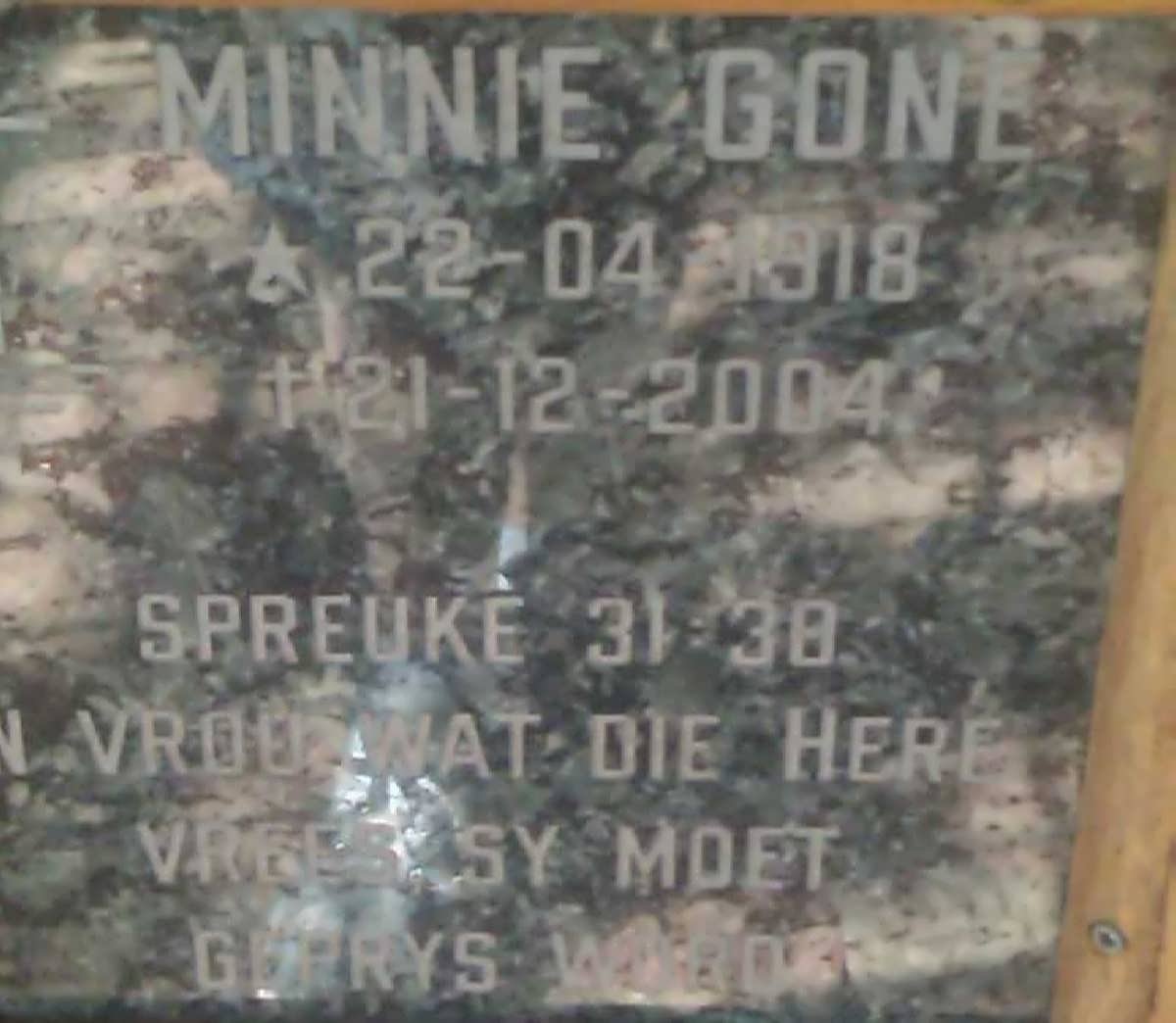 GONE Minnie 1918-2004