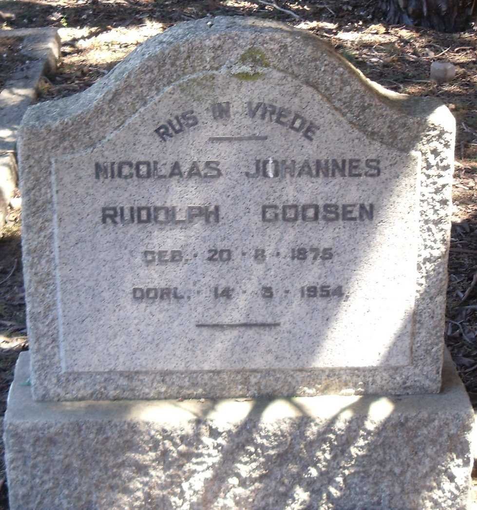 GOOSEN Nicolaas Johannes Rudolph 1875-1954