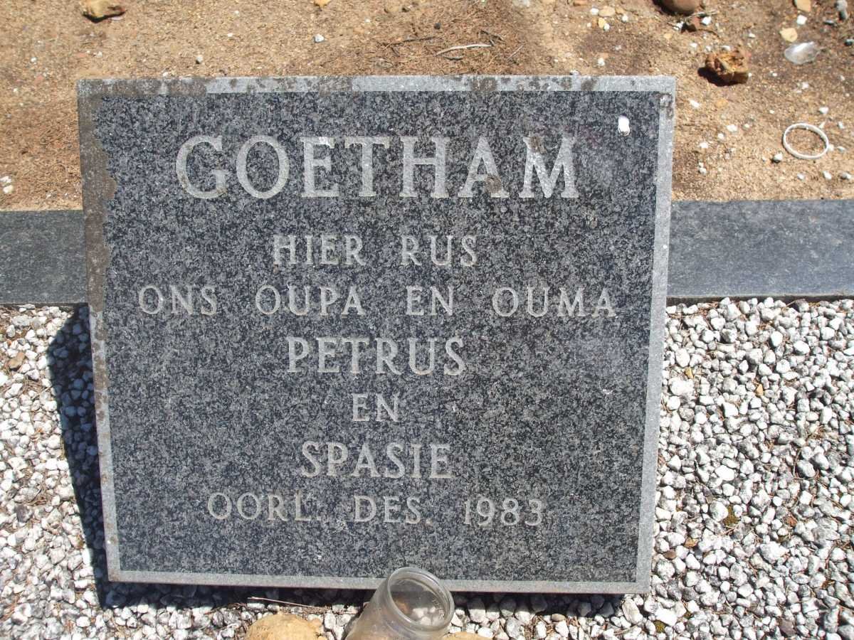 GOETHAM Petrus -1983 &amp; Spasie -1983
