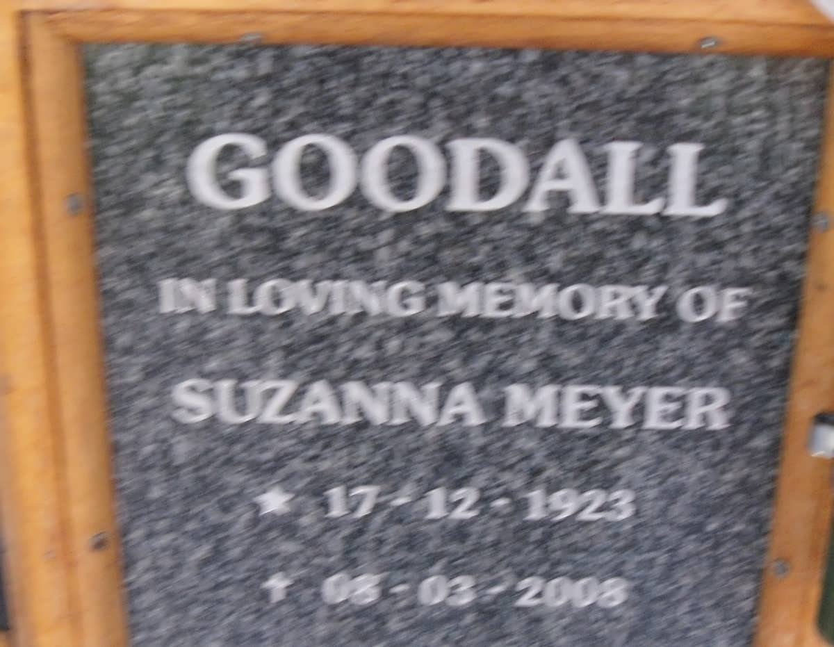 GOODALL Suzanna Meyer 1923-2008