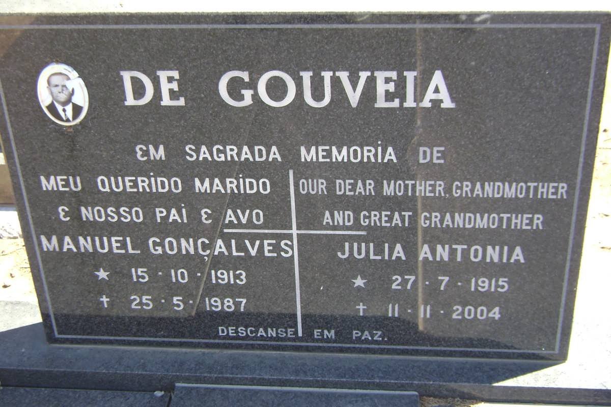 GOUVEIA Manuel Goncalves, de 1913-1987 &amp; Julia Antonia 1915-2004