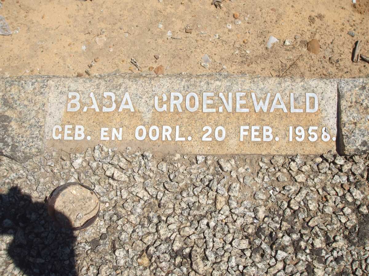 GROENEWALD Baba 1958-1958