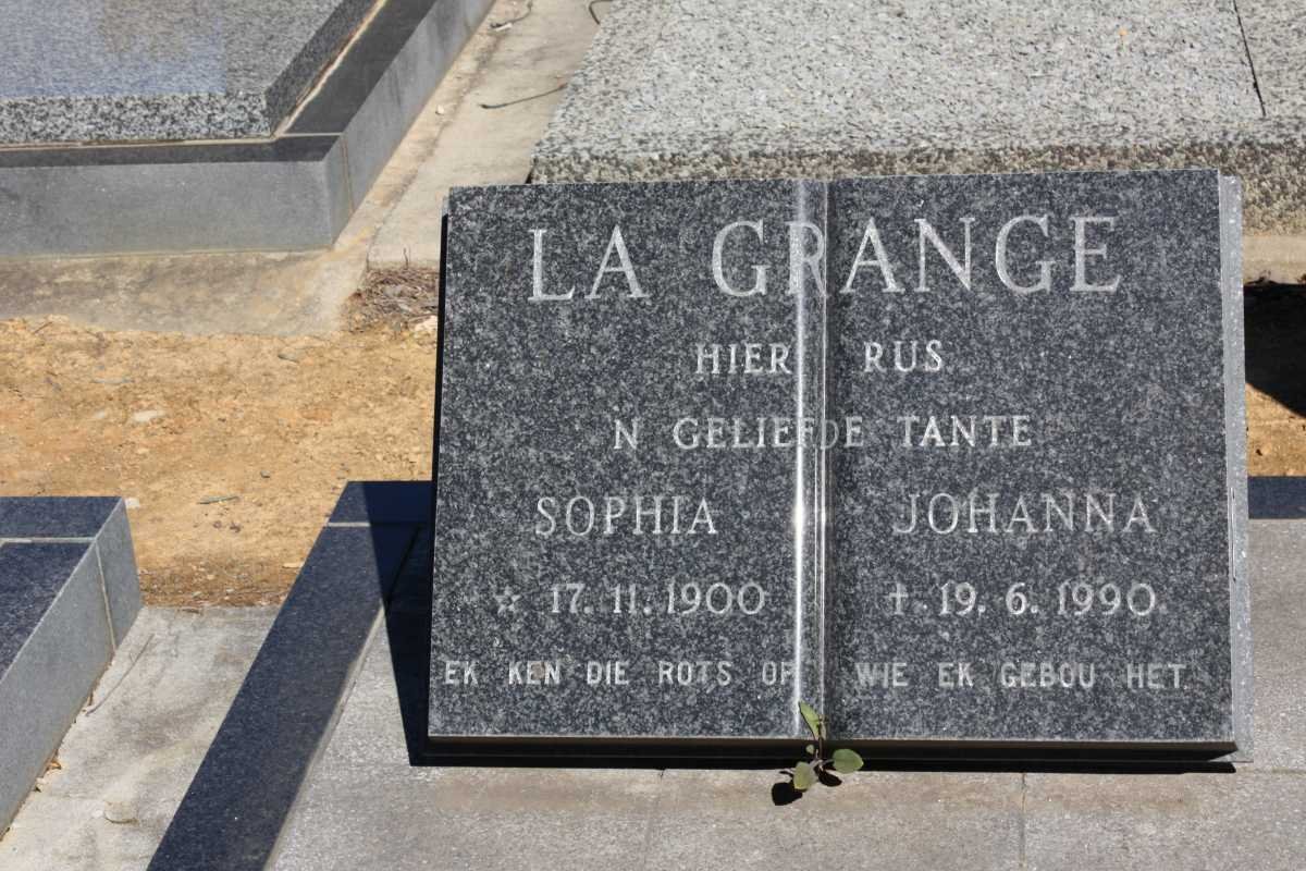 GRANGE Sophia Johanna, la 1900-1990