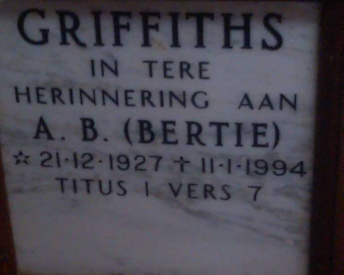 GRIFFITHS A.B. 1927-1994